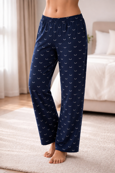 Navy Blue Printed Pajama